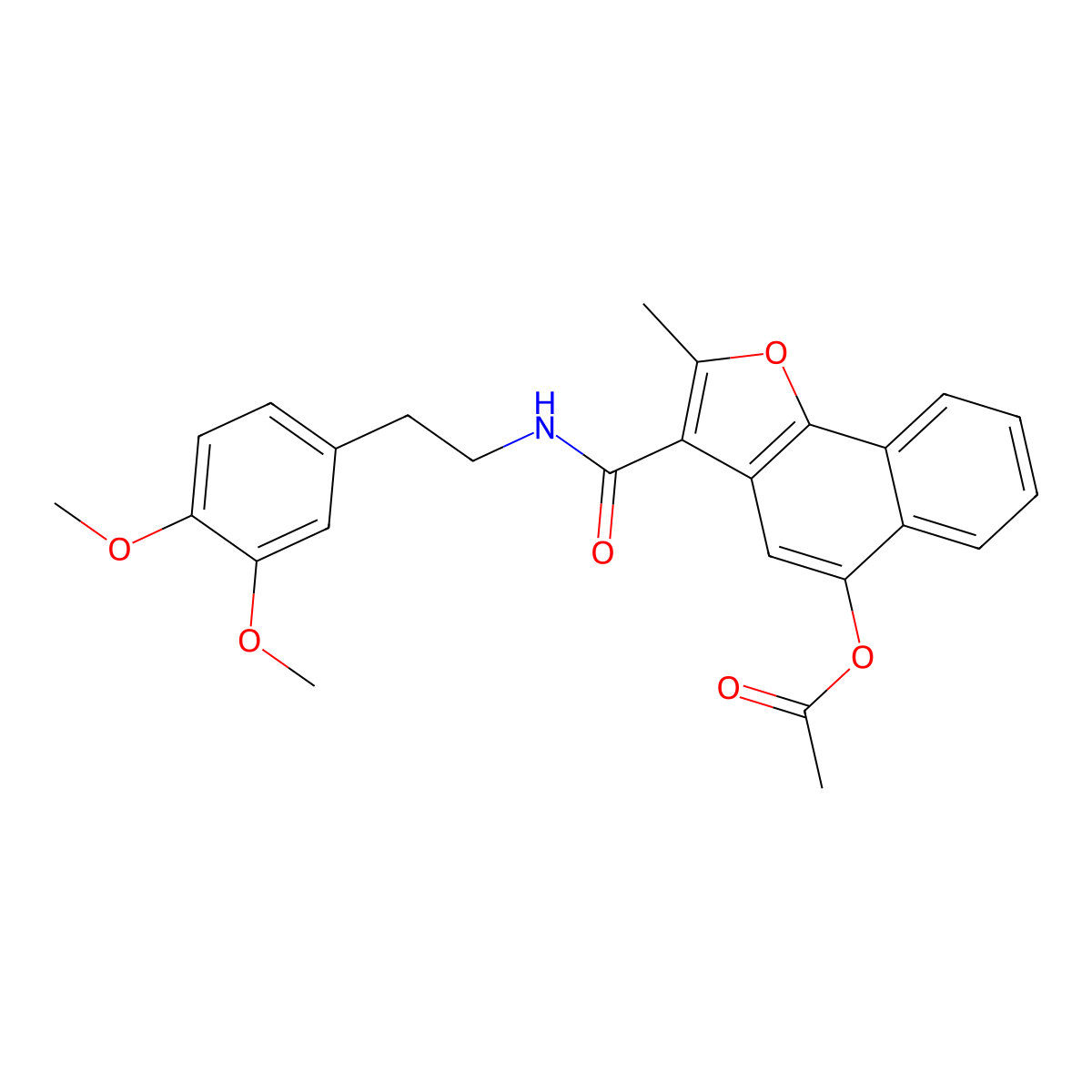 3-((3,4-Dimethoxyphenethyl)carbamoyl)-2-methylnaphtho[1,2-b]furan-5-yl acetate molecular structure, CAS 690641-21-5