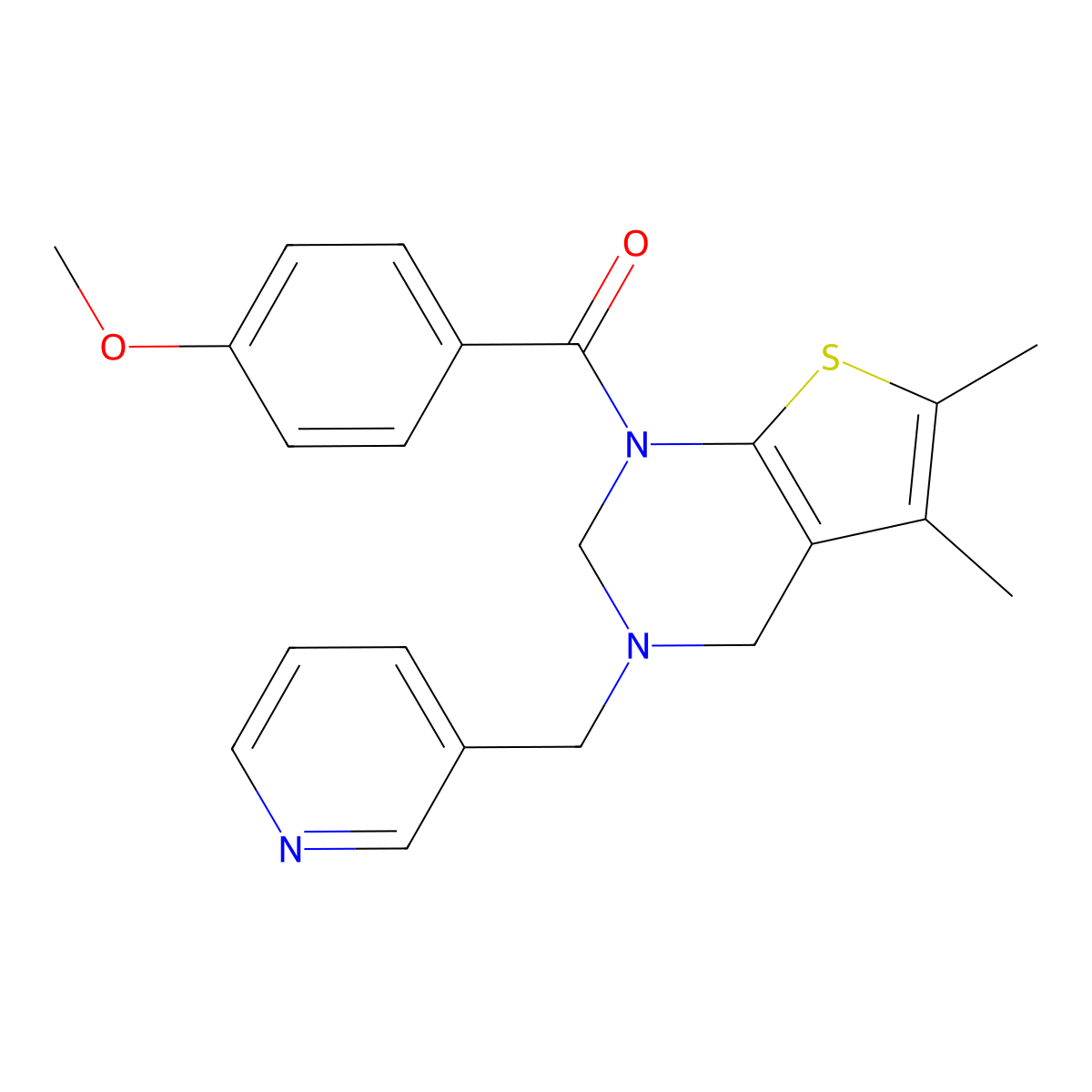 [5,6-dimethyl-3-(pyridin-3-ylmethyl)-3,4-dihydrothieno[2,3-d]pyrimidin-1(2H)-yl](4-methoxyphenyl)methanone molecular structure, CAS 690641-92-0