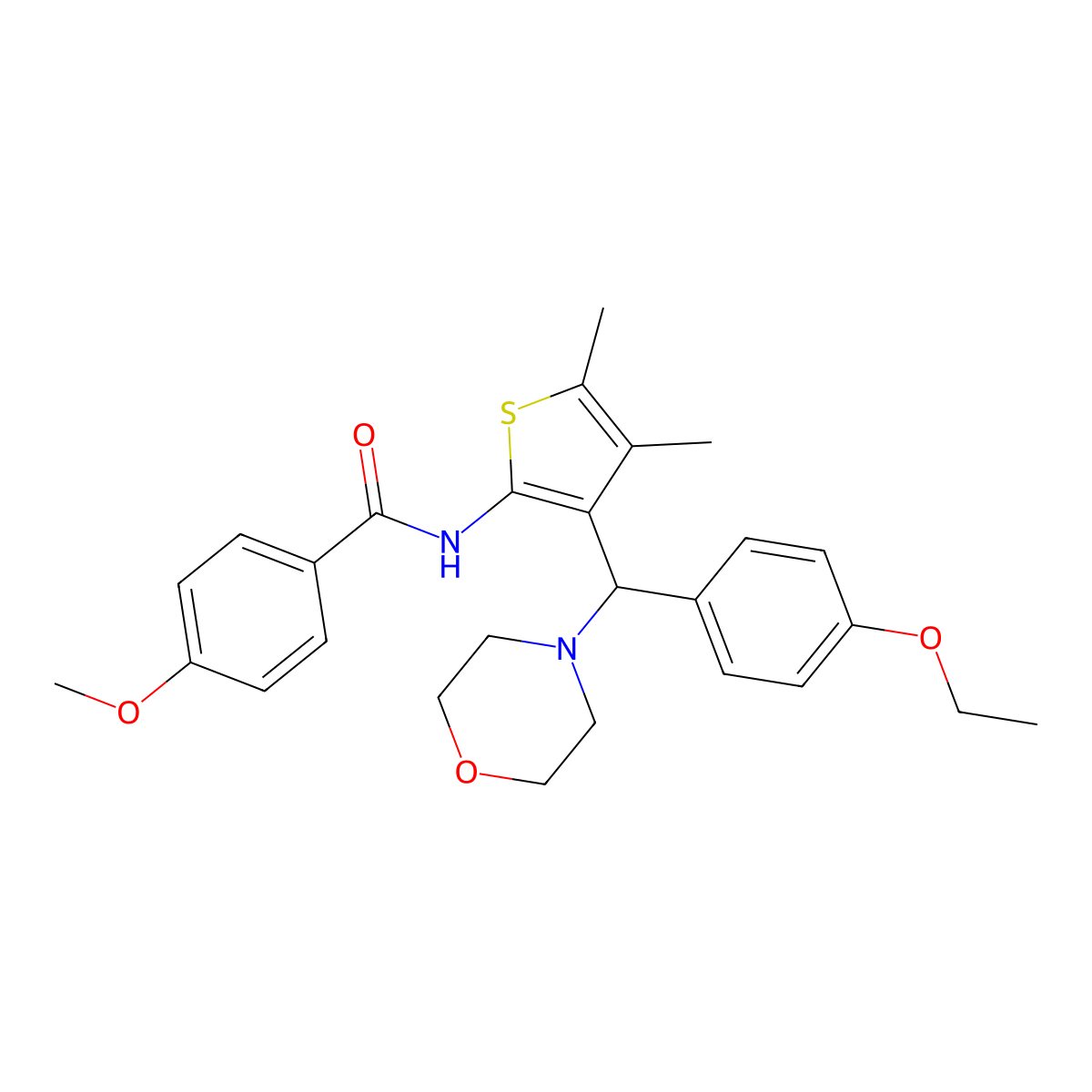 N-{3-[(4-ethoxyphenyl)(morpholin-4-yl)methyl]-4,5-dimethylthiophen-2-yl}-4-methoxybenzamide molecular structure, CAS 690642-13-8
