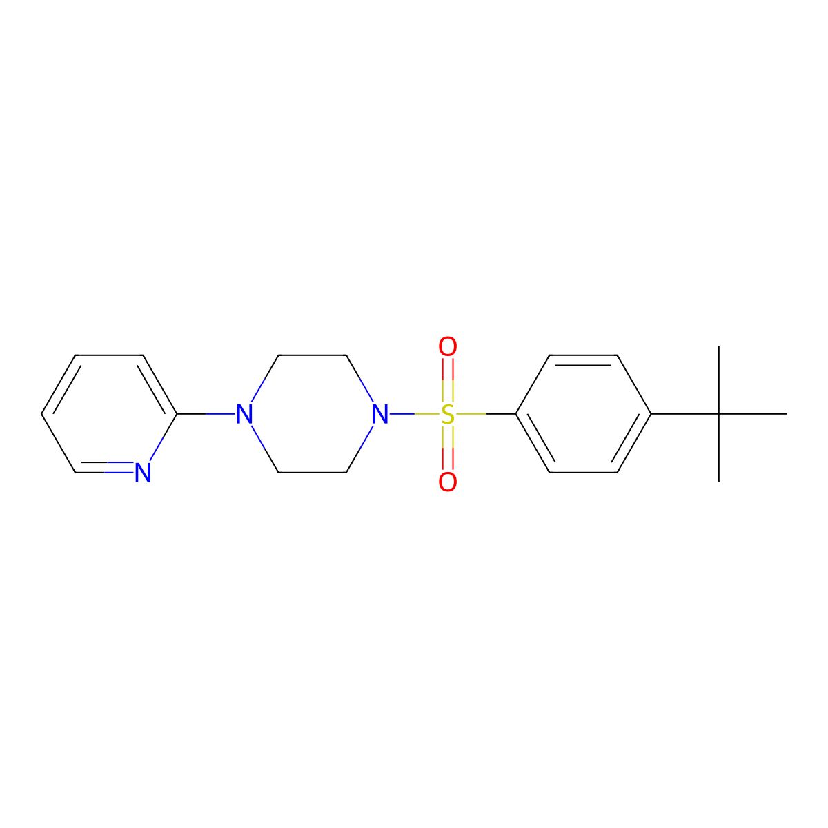 1-(4-Tert-butylbenzenesulfonyl)-4-(pyridin-2-yl)piperazine molecular structure, CAS 690642-28-5