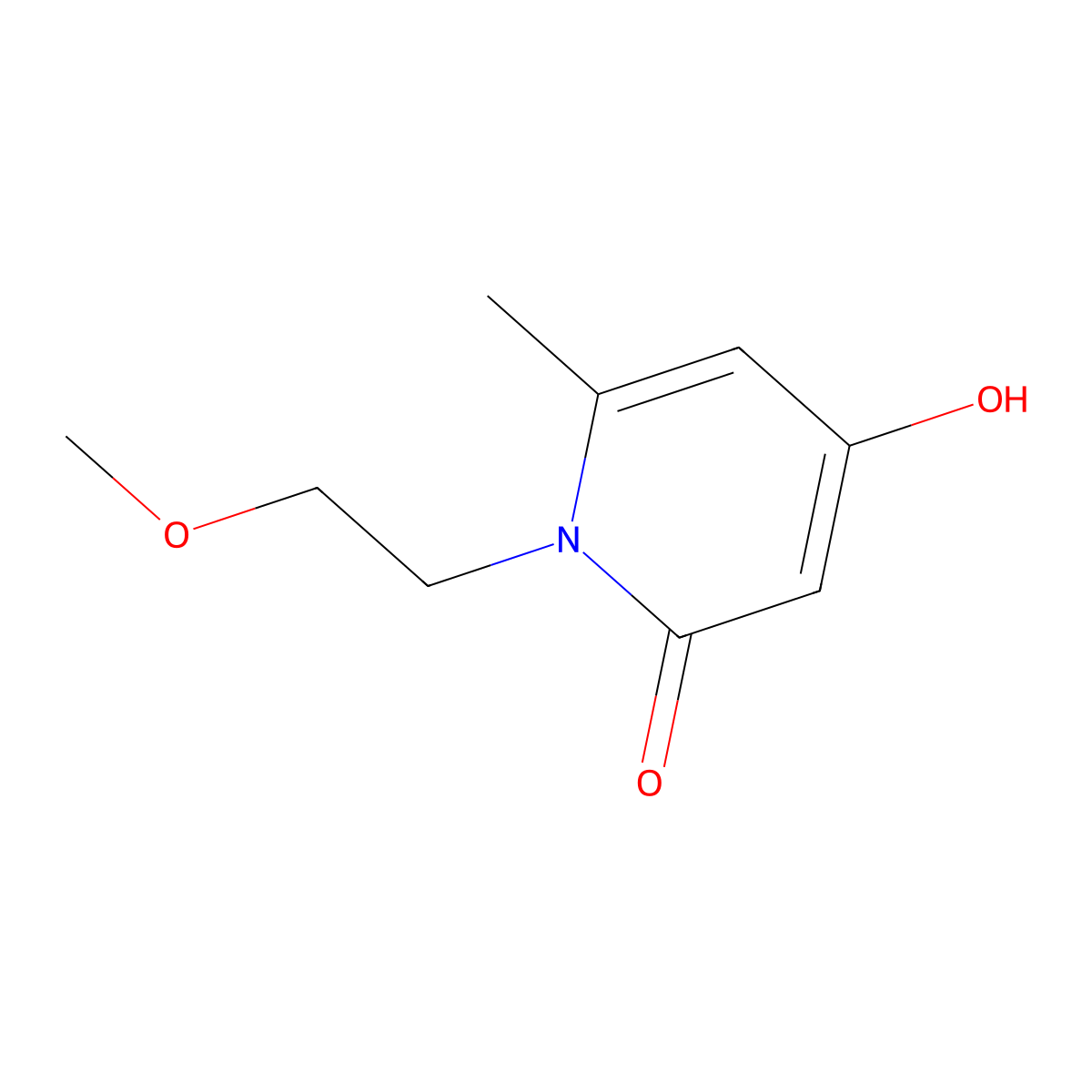 4-hydroxy-1-(2-methoxyethyl)-6-methylpyridin-2(1H)-one molecular structure, CAS 690642-41-2