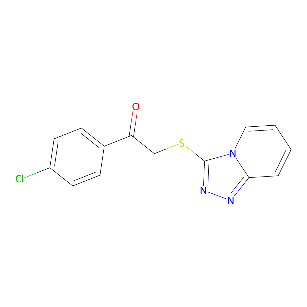 1-(4-Chlorophenyl)-2-([1,2,4]triazolo[4,3-a]pyridin-3-ylthio)ethanone molecular structure, CAS 690643-05-1