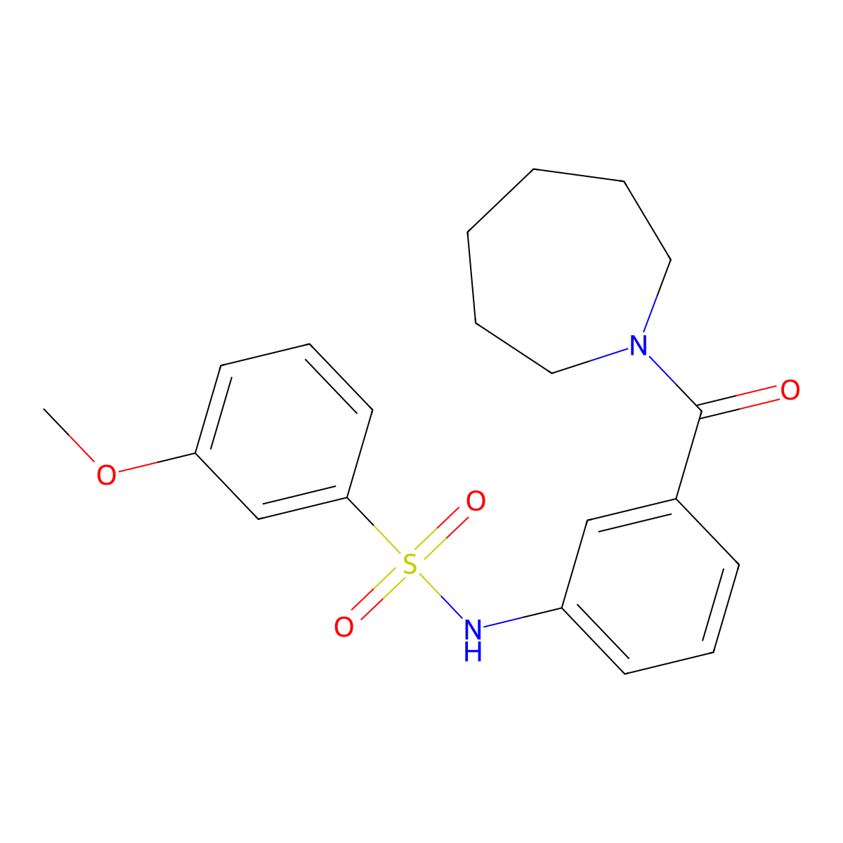 N-[3-(1-azepanylcarbonyl)phenyl]-3-methoxybenzenesulfonamide molecular structure, CAS 690643-27-7