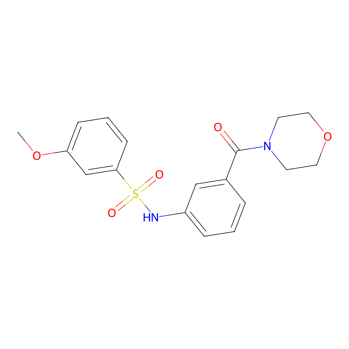 3-methoxy-N-[3-(4-morpholinylcarbonyl)phenyl]benzenesulfonamide molecular structure, CAS 690643-32-4