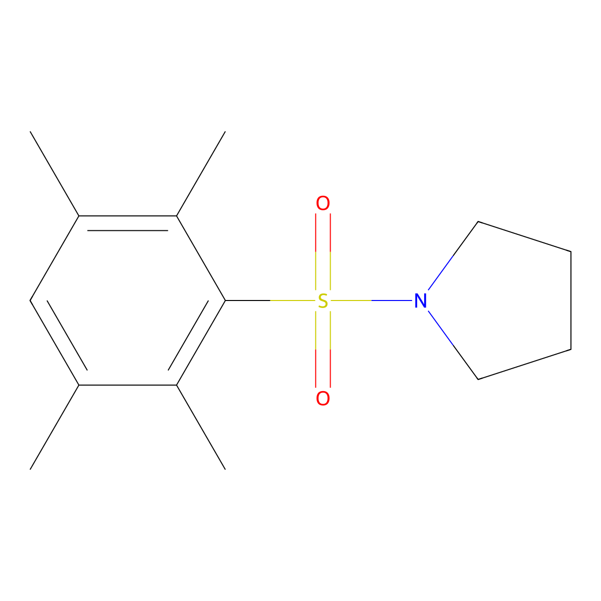 1-((2,3,5,6-Tetramethylphenyl)sulfonyl)pyrrolidine molecular structure, CAS 690643-34-6
