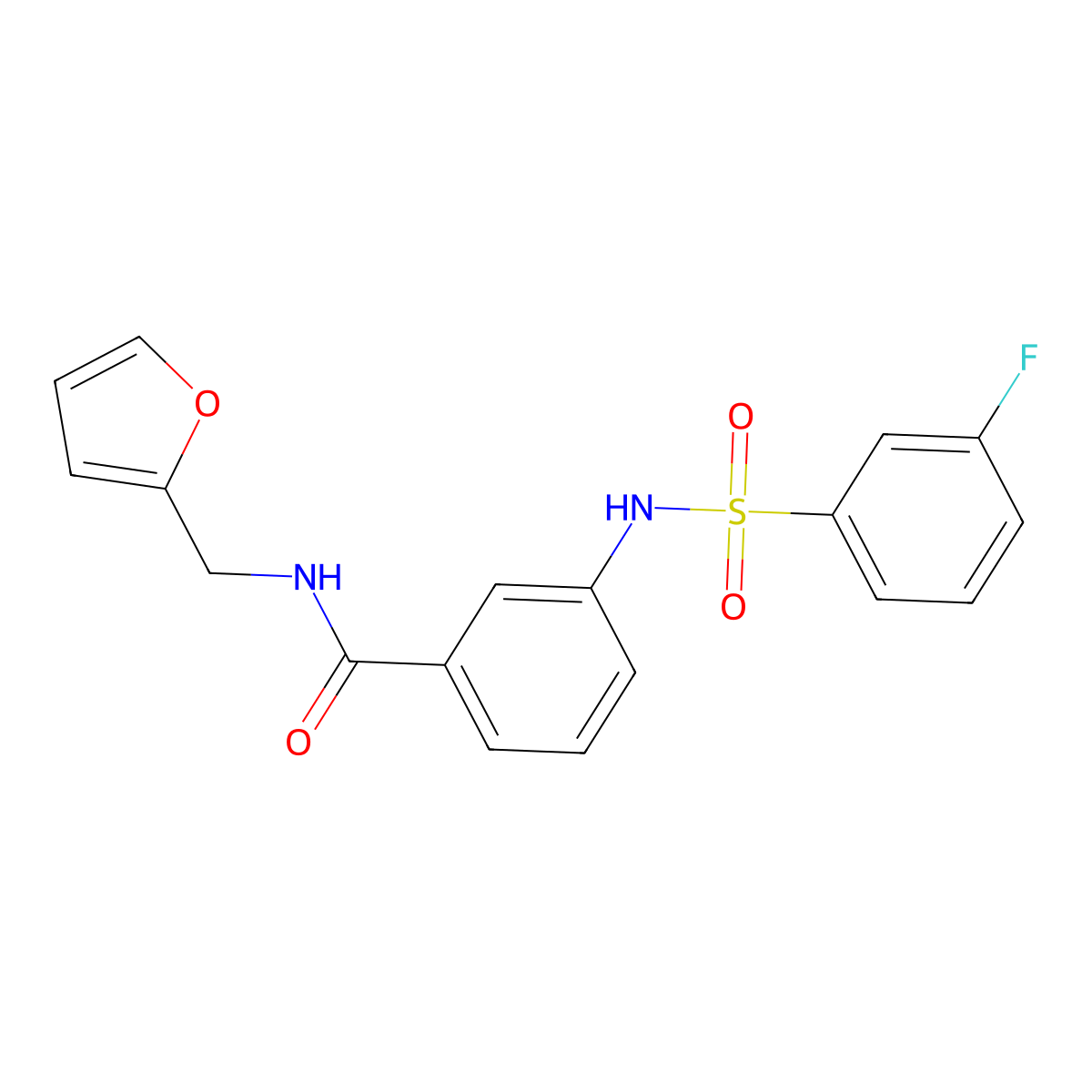 3-(3-fluorobenzenesulfonamido)-N-[(furan-2-yl)methyl]benzamide molecular structure, CAS 690643-38-0