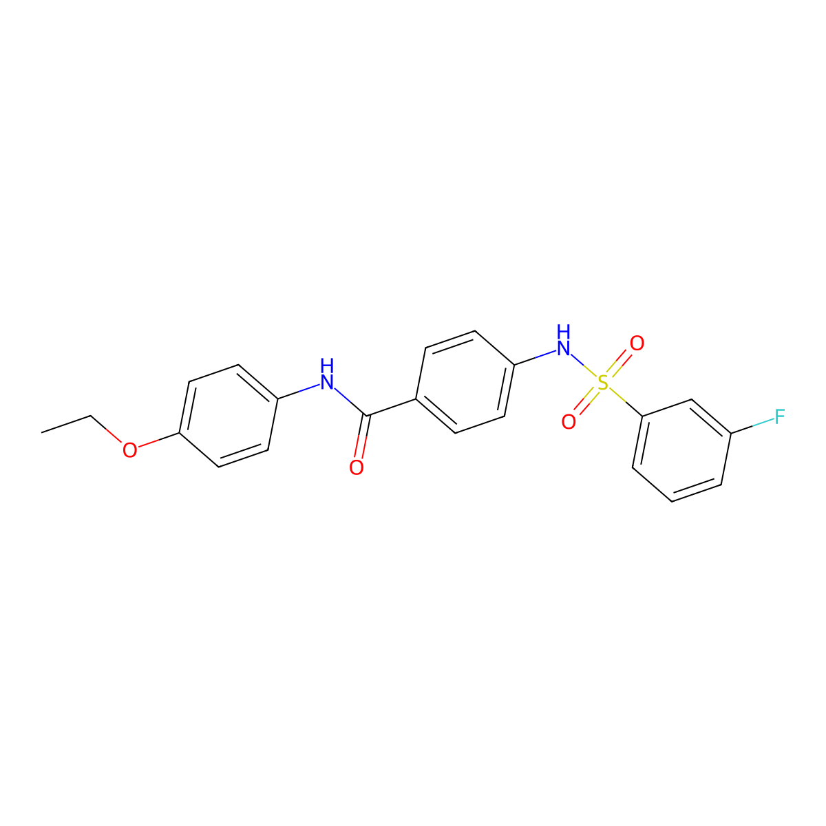 N-(4-ethoxyphenyl)-4-[(3-fluorophenyl)sulfonylamino]benzamide molecular structure, CAS 690643-42-6