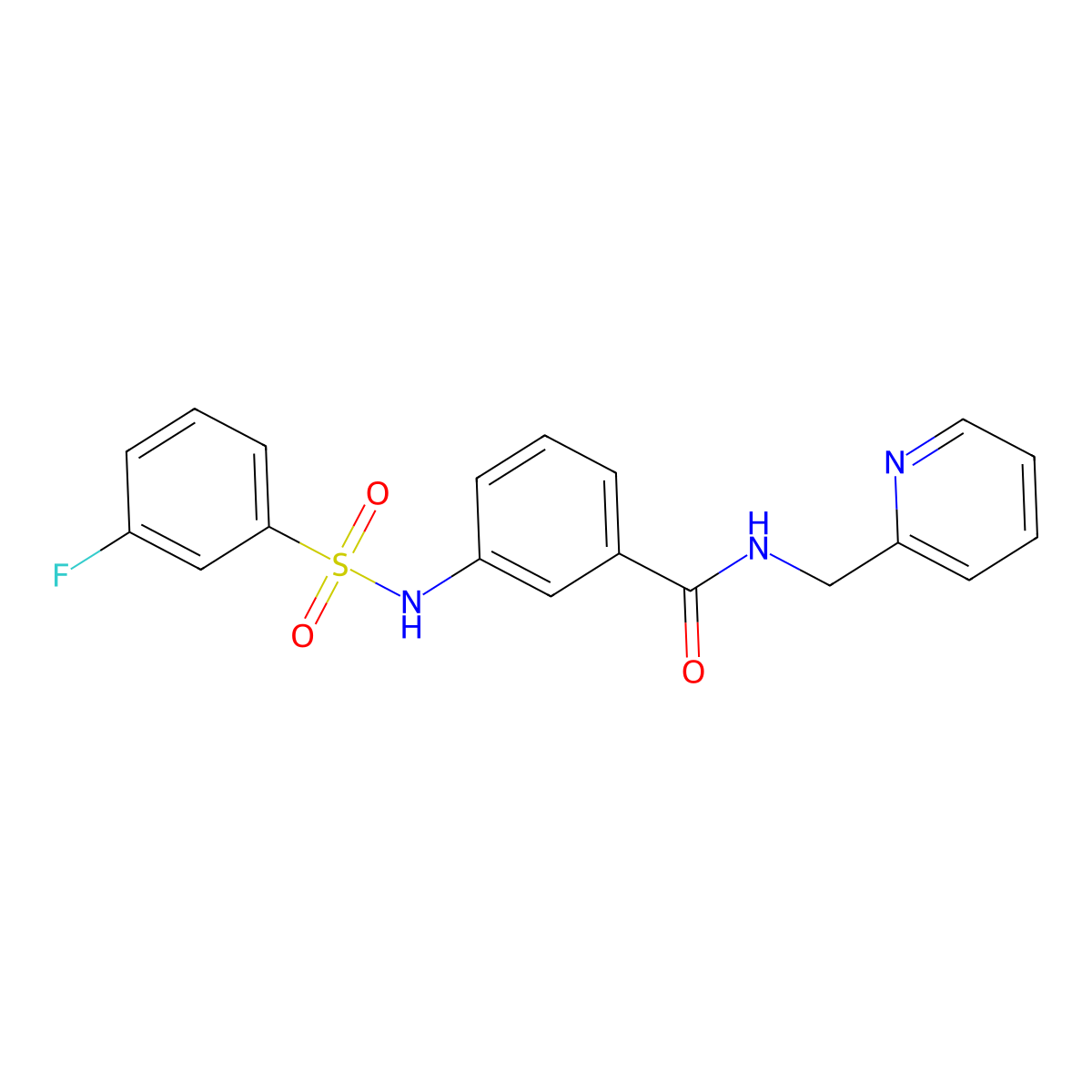 3-{[(3-fluorophenyl)sulfonyl]amino}-N-(2-pyridinylmethyl)benzamide molecular structure, CAS 690643-55-1