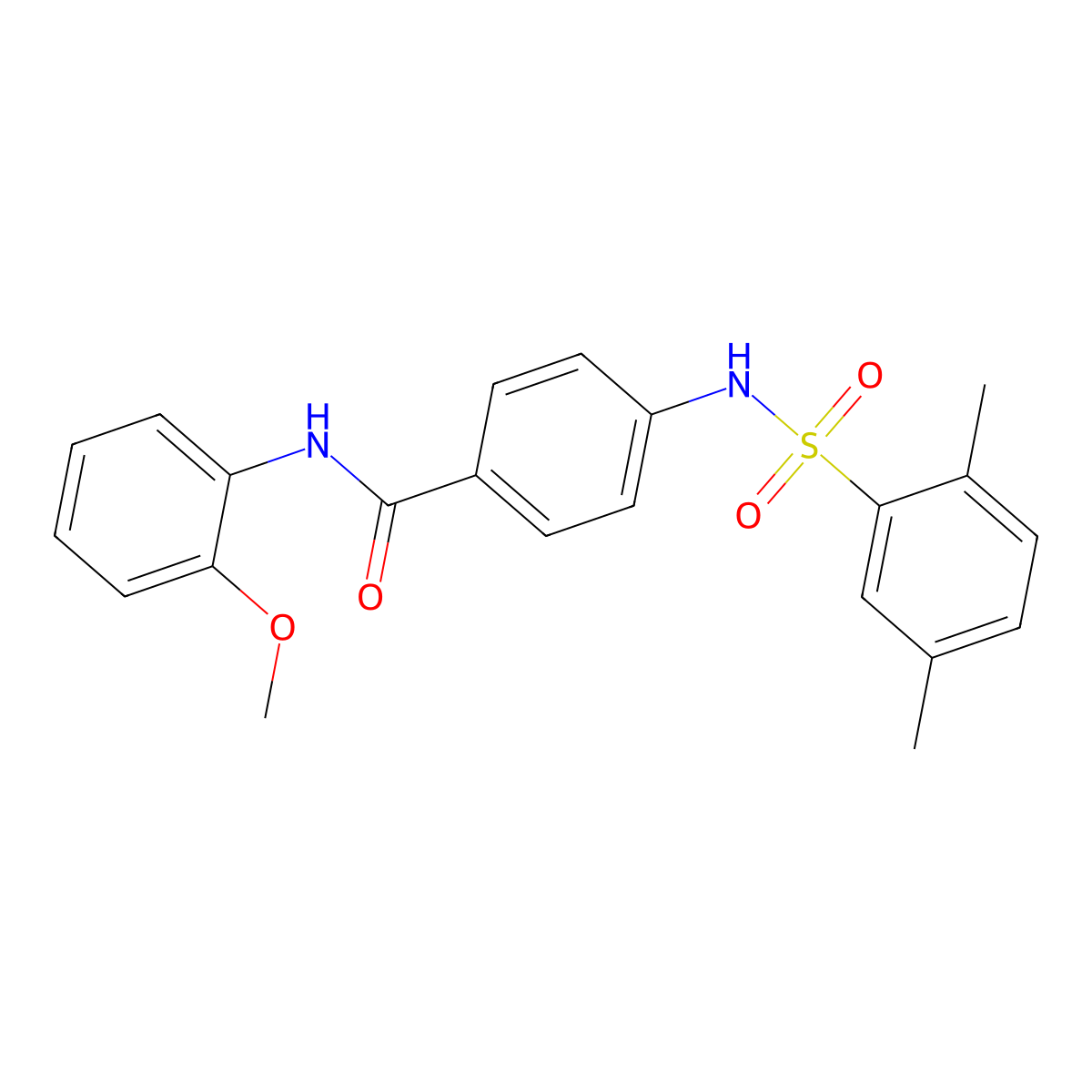 4-[(2,5-dimethylphenyl)sulfonylamino]-N-(2-methoxyphenyl)benzamide molecular structure, CAS 690643-60-8
