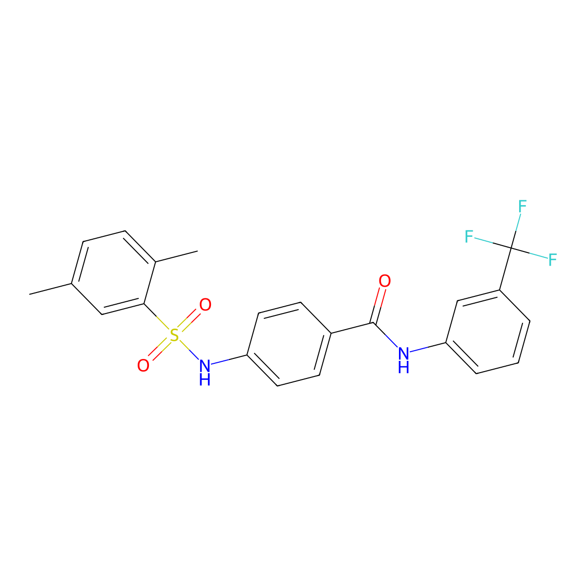 4-[(2,5-dimethylphenyl)sulfonylamino]-N-[3-(trifluoromethyl)phenyl]benzamide molecular structure, CAS 690643-69-7
