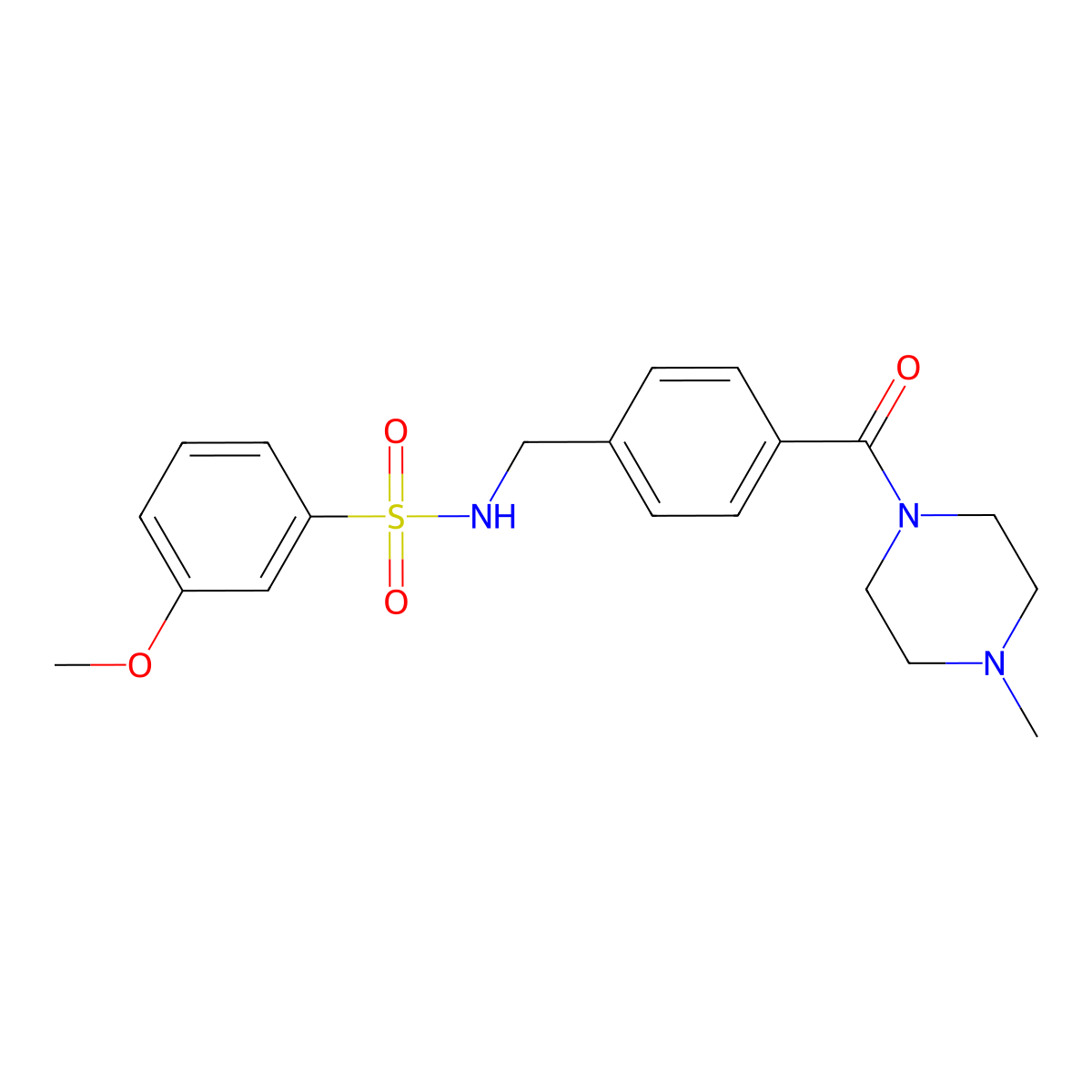 3-methoxy-N-{4-[(4-methyl-1-piperazinyl)carbonyl]benzyl}benzenesulfonamide molecular structure, CAS 690643-90-4