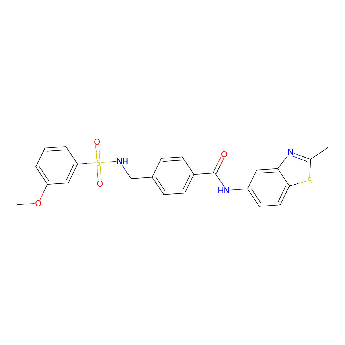 4-[[(3-methoxyphenyl)sulfonylamino]methyl]-N-(2-methyl-1,3-benzothiazol-5-yl)benzamide molecular structure, CAS 690643-93-7