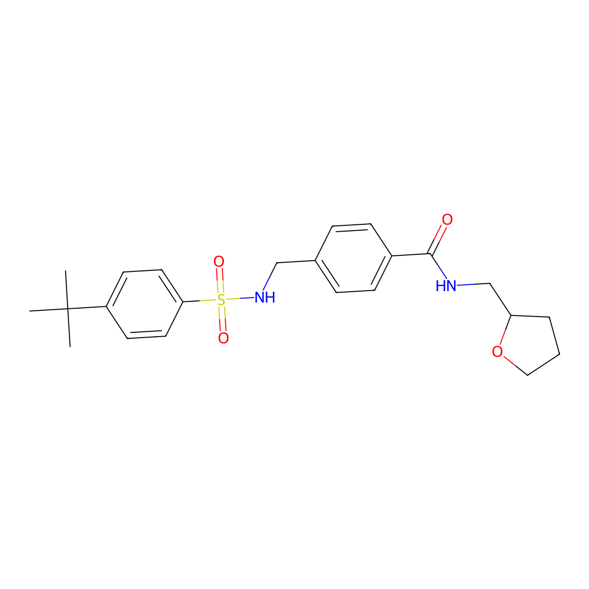 4-[(4-tert-butylbenzenesulfonamido)methyl]-N-[(oxolan-2-yl)methyl]benzamide molecular structure, CAS 690644-08-7
