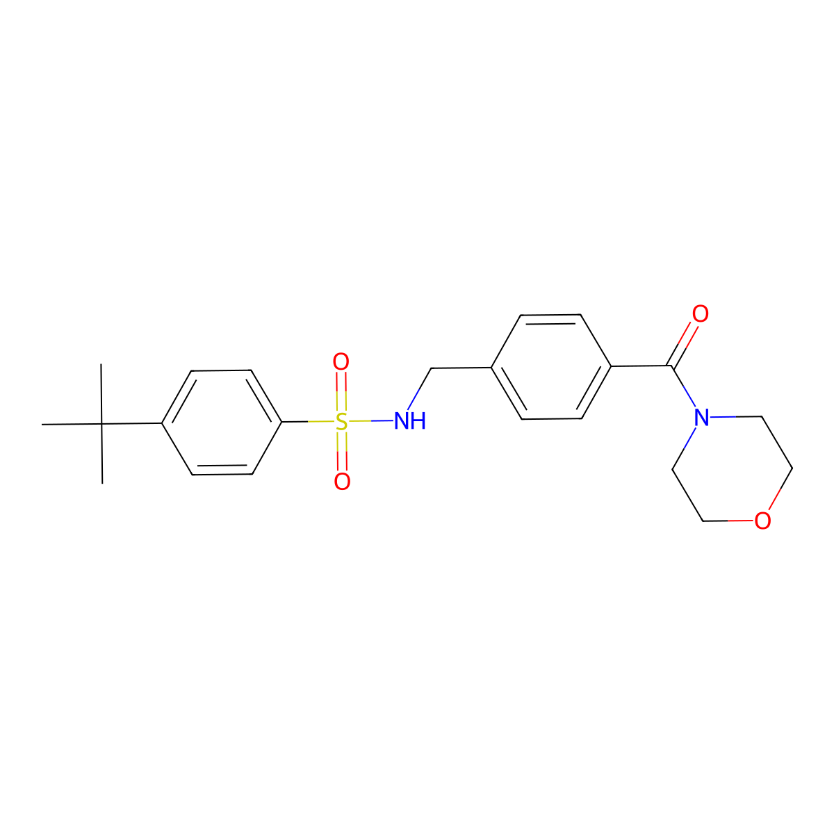 4-tert-butyl-N-[4-(4-morpholinylcarbonyl)benzyl]benzenesulfonamide molecular structure, CAS 690644-12-3