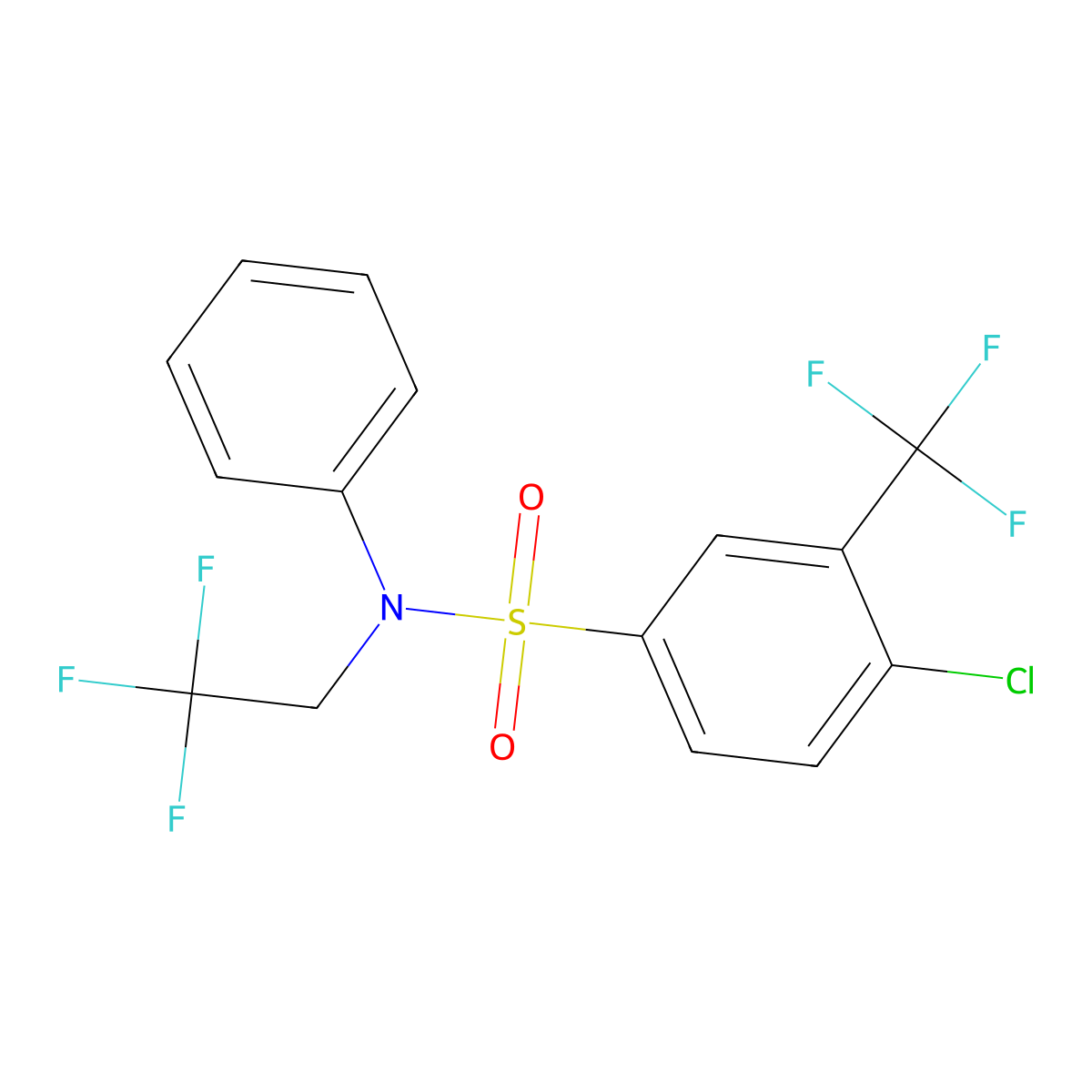 4-chloro-N-phenyl-N-(2,2,2-trifluoroethyl)-3-(trifluoromethyl)benzenesulfonamide molecular structure, CAS 690644-35-0