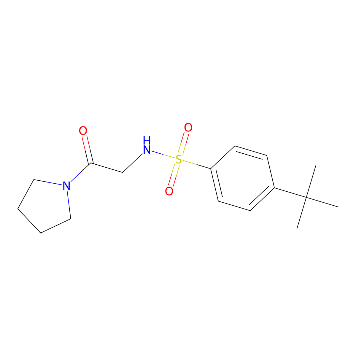 4-tert-butyl-N-(2-oxo-2-pyrrolidin-1-ylethyl)benzenesulfonamide molecular structure, CAS 690644-60-1