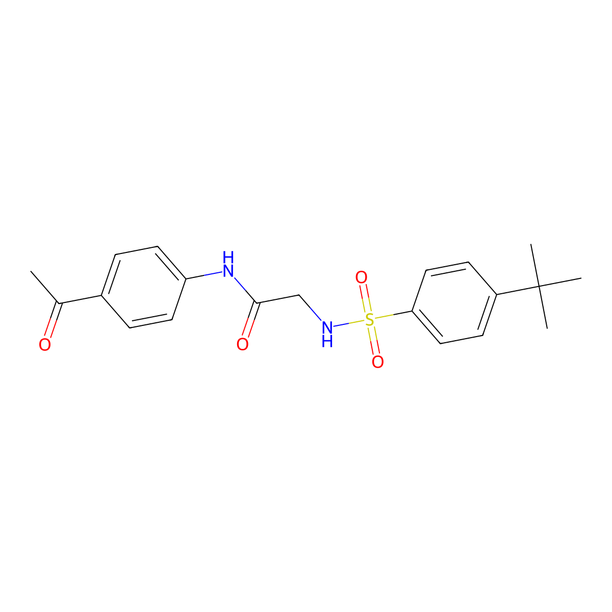 N-(4-acetylphenyl)-2-[(4-tert-butylphenyl)sulfonylamino]acetamide molecular structure, CAS 690644-62-3
