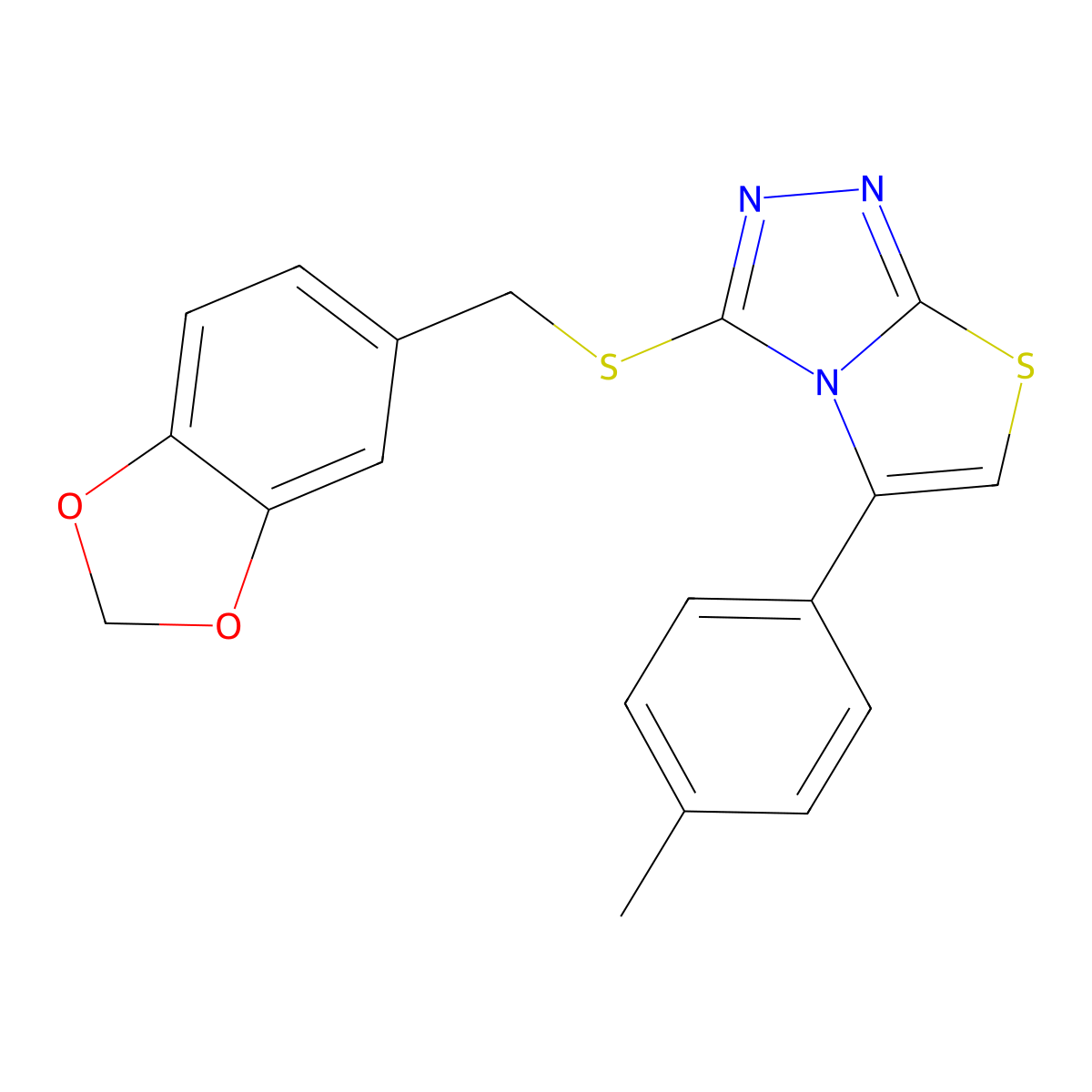 3-((Benzo[d][1,3]dioxol-5-ylmethyl)thio)-5-(p-tolyl)thiazolo[2,3-c][1,2,4]triazole molecular structure, CAS 690645-40-0