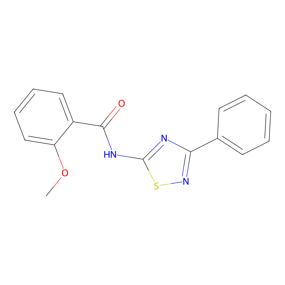 2-methoxy-N-(3-phenyl-1,2,4-thiadiazol-5-yl)benzamide molecular structure, CAS 690645-51-3