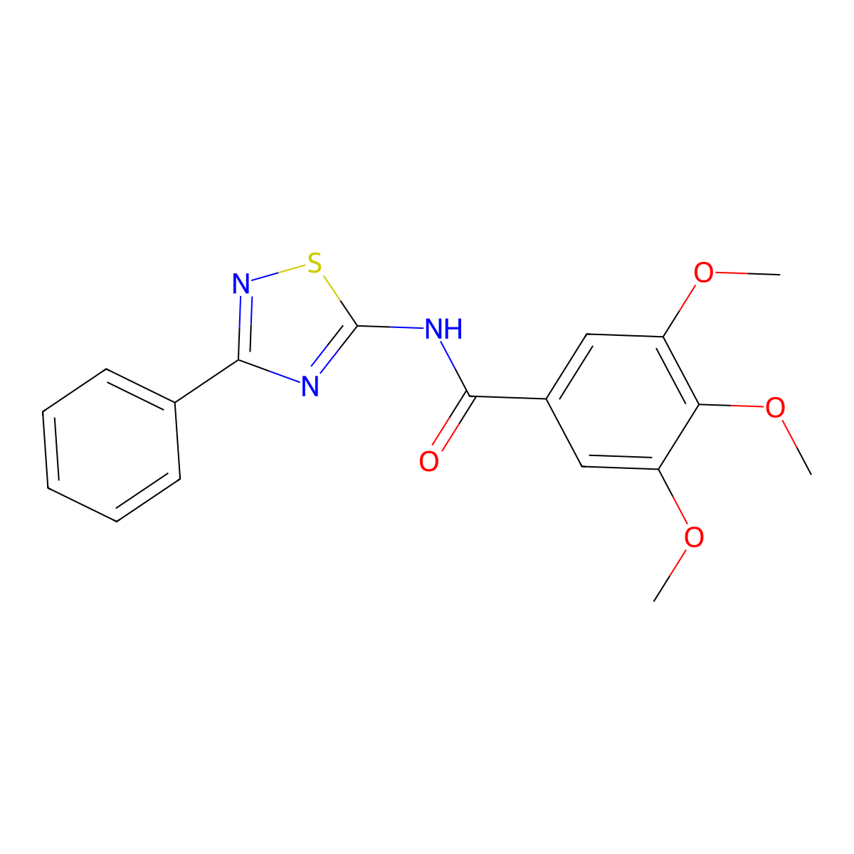 3,4,5-trimethoxy-N-(3-phenyl-1,2,4-thiadiazol-5-yl)benzamide molecular structure, CAS 690645-53-5