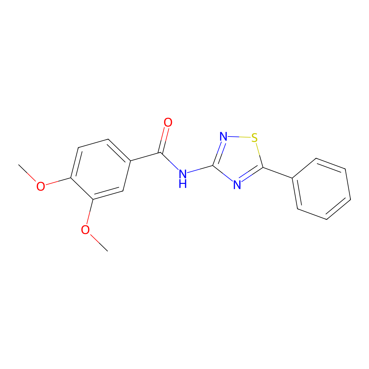 3,4-dimethoxy-N-(5-phenyl-1,2,4-thiadiazol-3-yl)benzamide molecular structure, CAS 690645-56-8