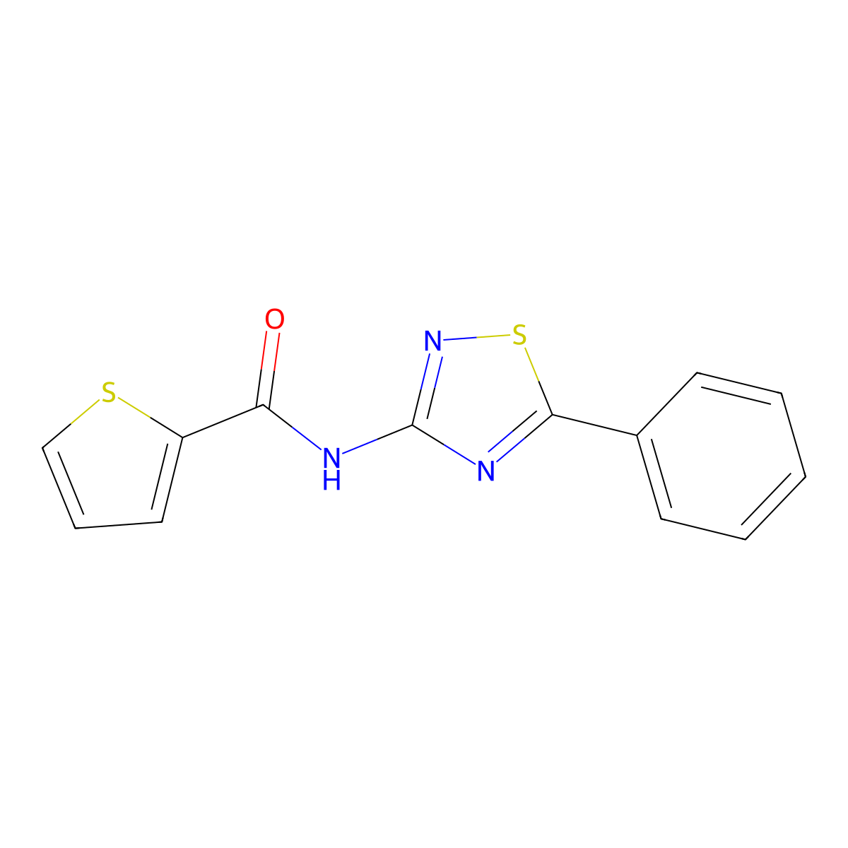 N-(5-phenyl-1,2,4-thiadiazol-3-yl)thiophene-2-carboxamide molecular structure, CAS 690645-58-0