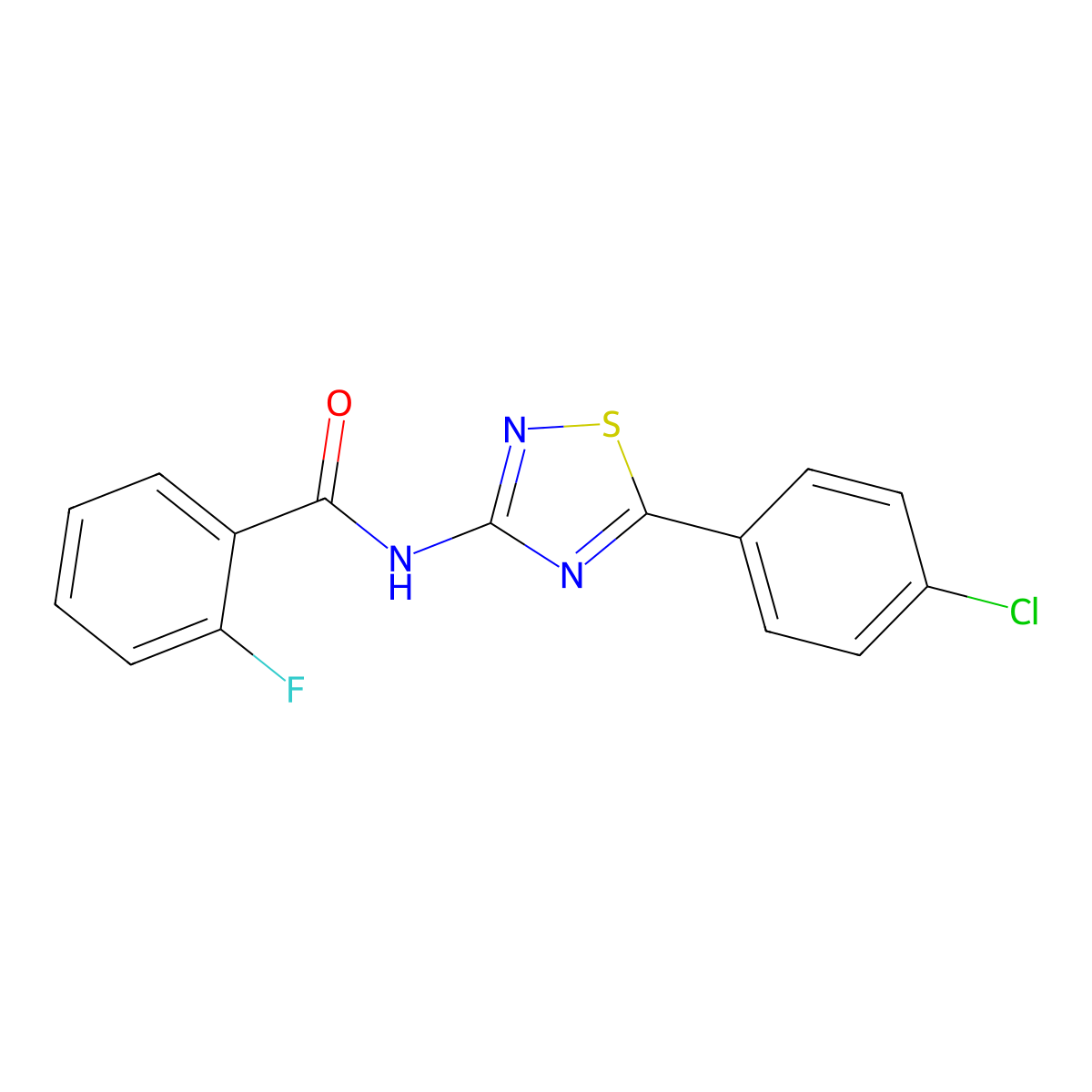 N-[5-(4-chlorophenyl)-1,2,4-thiadiazol-3-yl]-2-fluorobenzamide molecular structure, CAS 690645-61-5