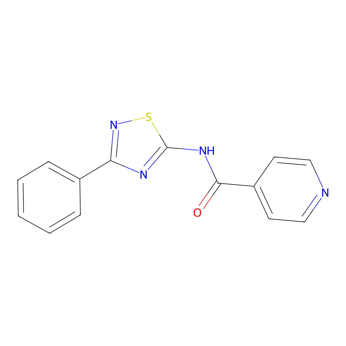 N-(3-phenyl-1,2,4-thiadiazol-5-yl)pyridine-4-carboxamide molecular structure, CAS 690645-63-7