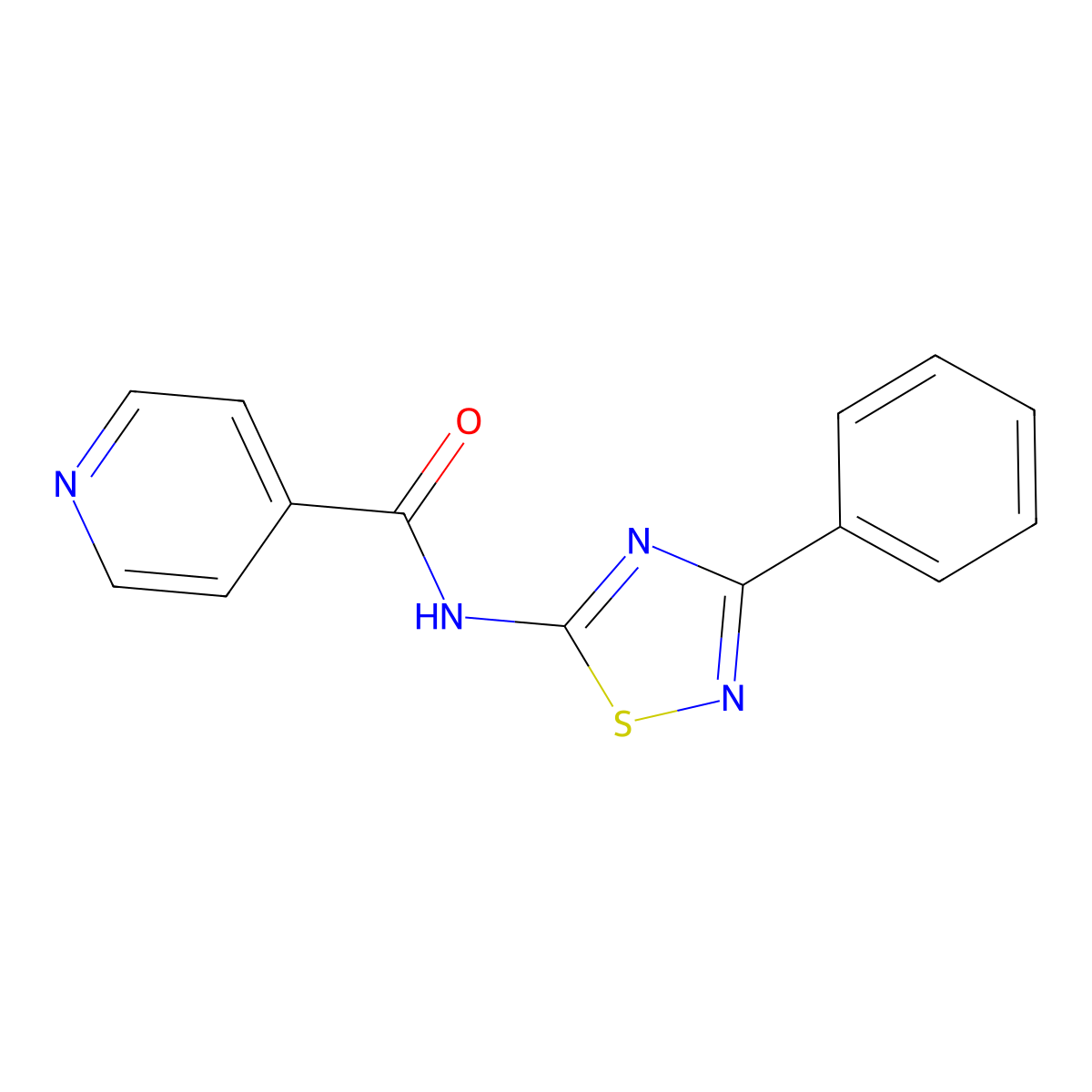 N-(3-phenyl-1,2,4-thiadiazol-5-yl)pyridine-4-carboxamide molecular structure, CAS 690645-63-7