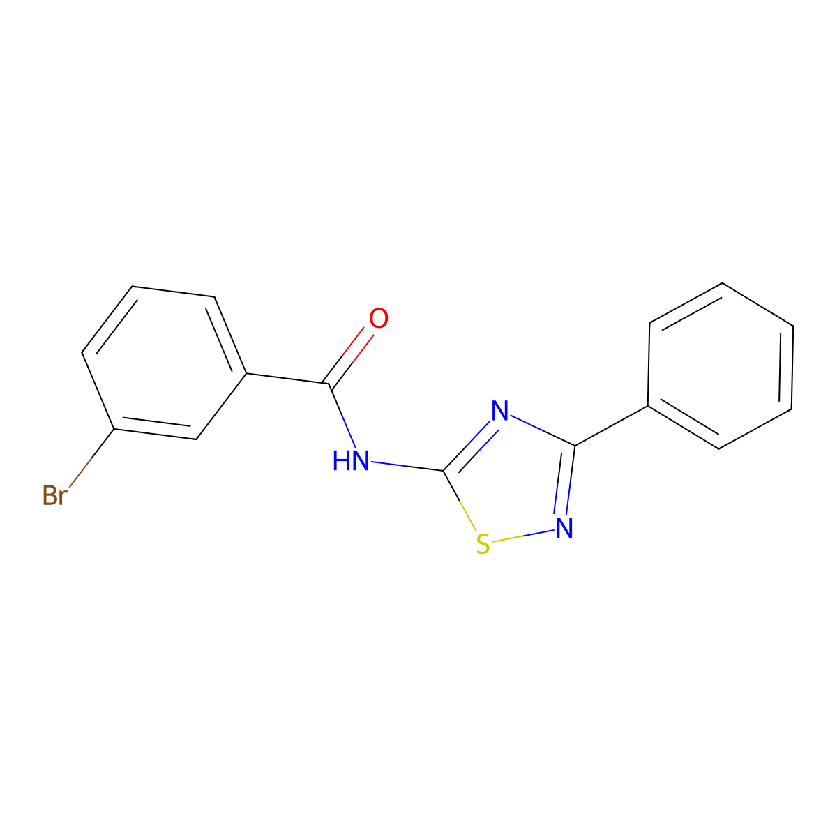 3-bromo-N-(3-phenyl-1,2,4-thiadiazol-5-yl)benzamide molecular structure, CAS 690645-69-3