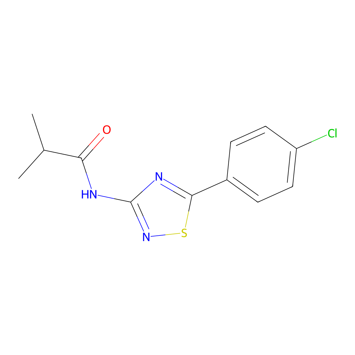 N-[5-(4-chlorophenyl)-1,2,4-thiadiazol-3-yl]-2-methylpropanamide molecular structure, CAS 690645-75-1