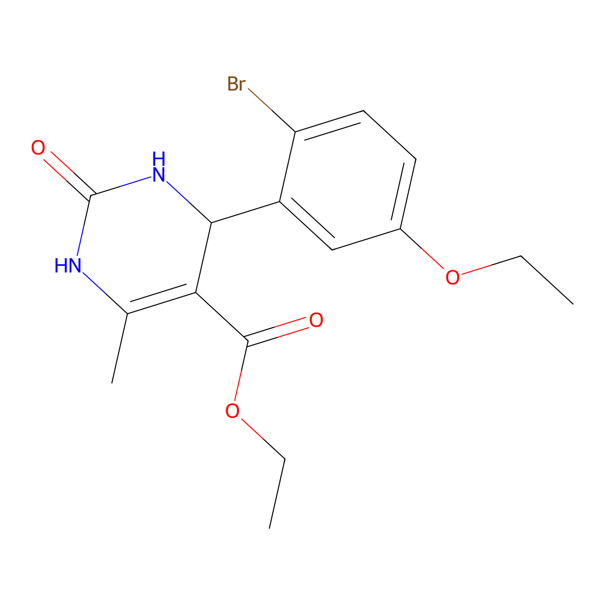 Ethyl 4-(2-bromo-5-ethoxyphenyl)-6-methyl-2-oxo-1,2,3,4-tetrahydropyrimidine-5-carboxylate molecular structure, CAS 690645-80-8