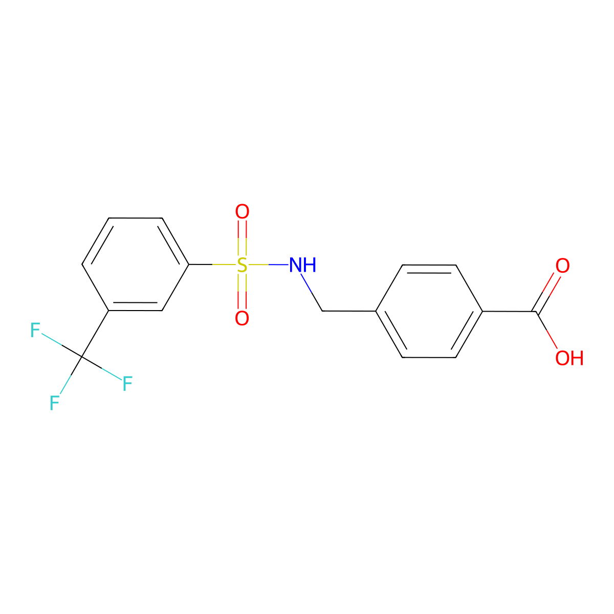 4-(((3-(Trifluoromethyl)phenyl)sulfonamido)methyl)benzoic acid molecular structure, CAS 690645-93-3