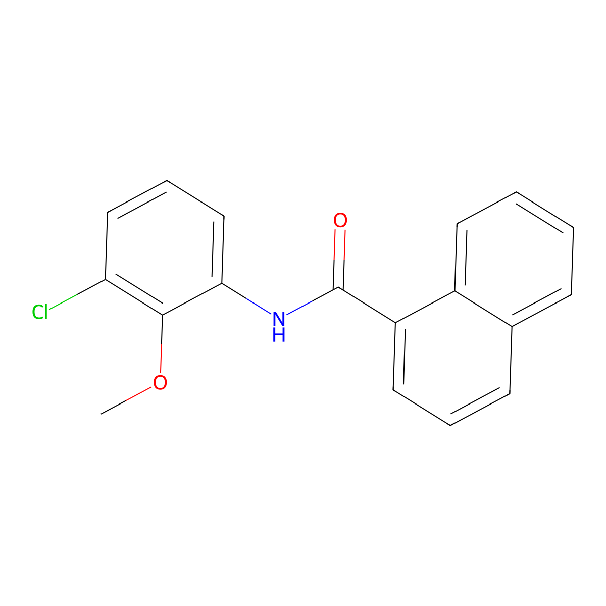 N-(3-chloro-2-methoxyphenyl)naphthalene-1-carboxamide molecular structure, CAS 690645-94-4