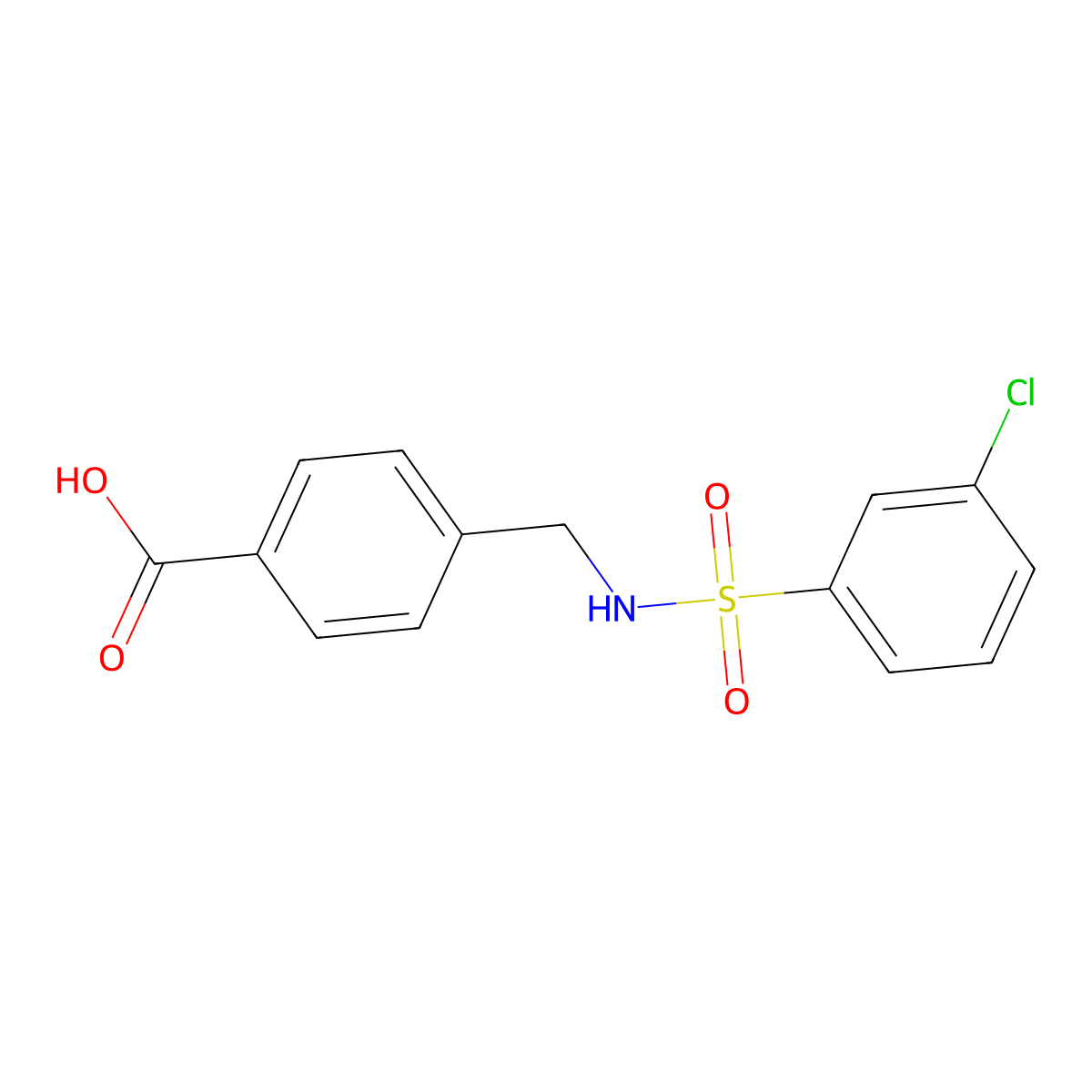 4-[[[(3-Chlorophenyl)sulfonyl]amino]methyl]benzoic acid molecular structure, CAS 690645-98-8