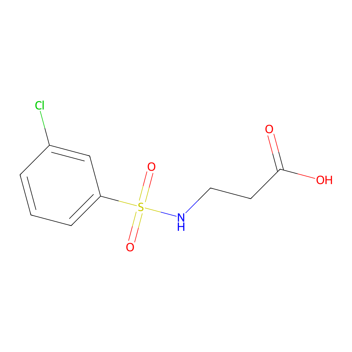 3-((3-Chlorophenyl)sulfonamido)propanoic acid molecular structure, CAS 690646-02-7