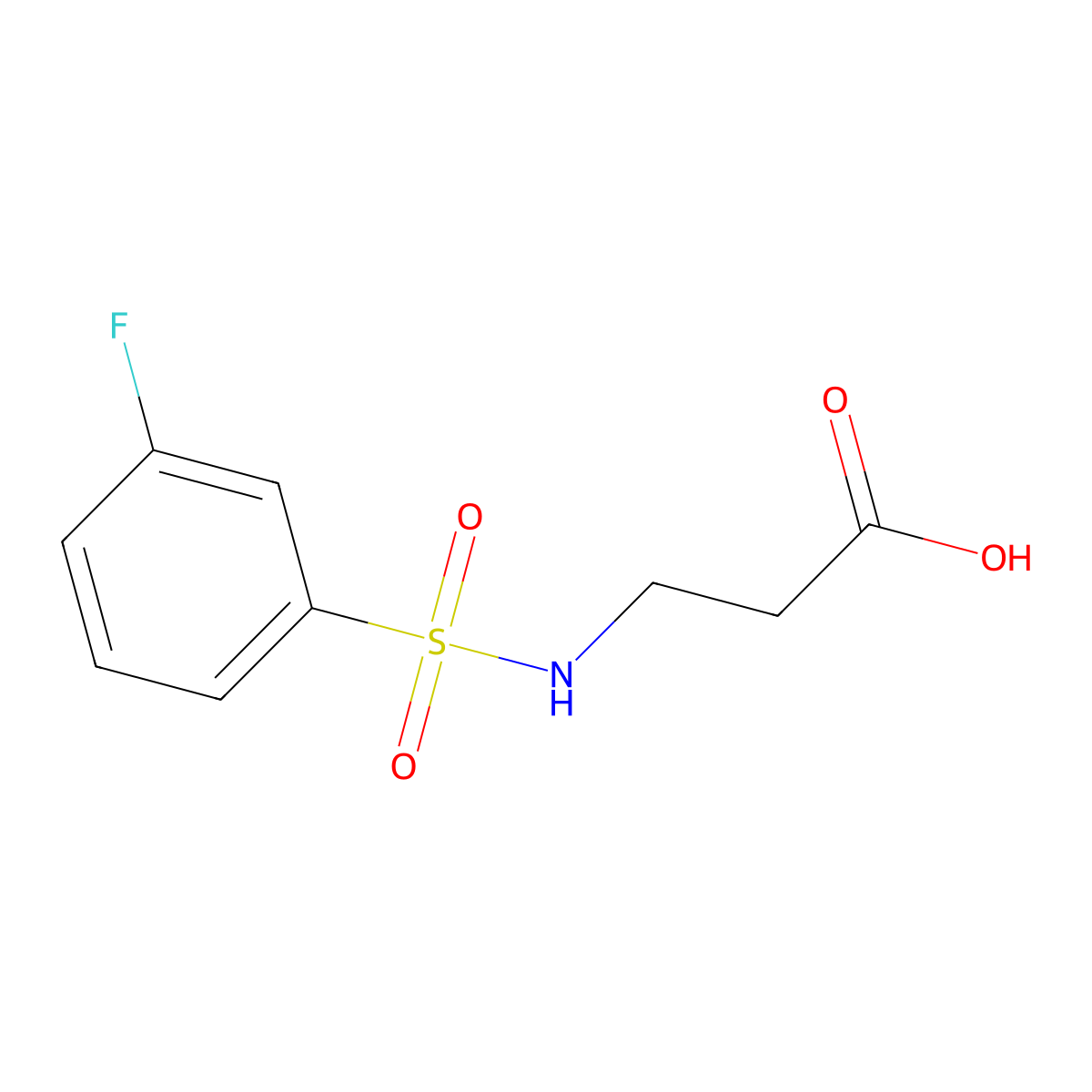 3-((3-Fluorophenyl)sulfonamido)propanoic acid molecular structure, CAS 690646-10-7