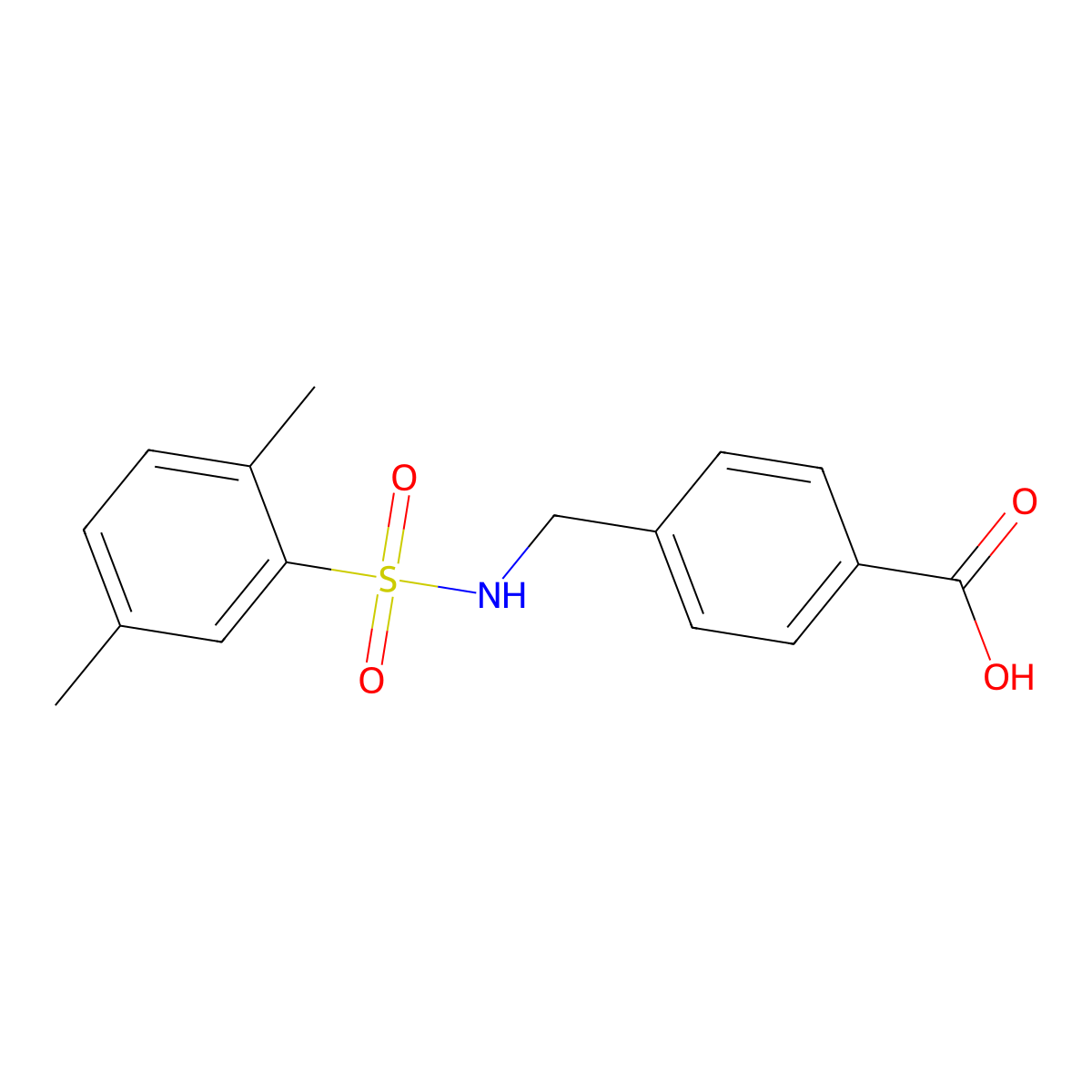 4-(2,5-Dimethylphenylsulfonylaminomethyl)benzoic acid molecular structure, CAS 690646-14-1