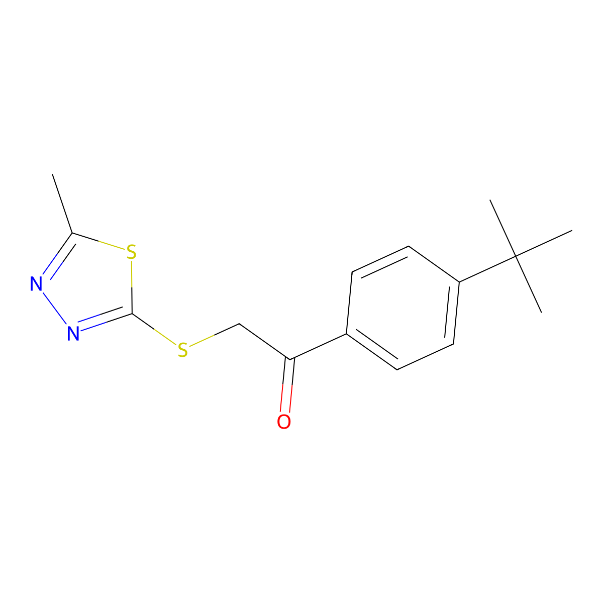 1-(4-Tert-butylphenyl)-2-[(5-methyl-1,3,4-thiadiazol-2-yl)sulfanyl]ethan-1-one molecular structure, CAS 690646-22-1