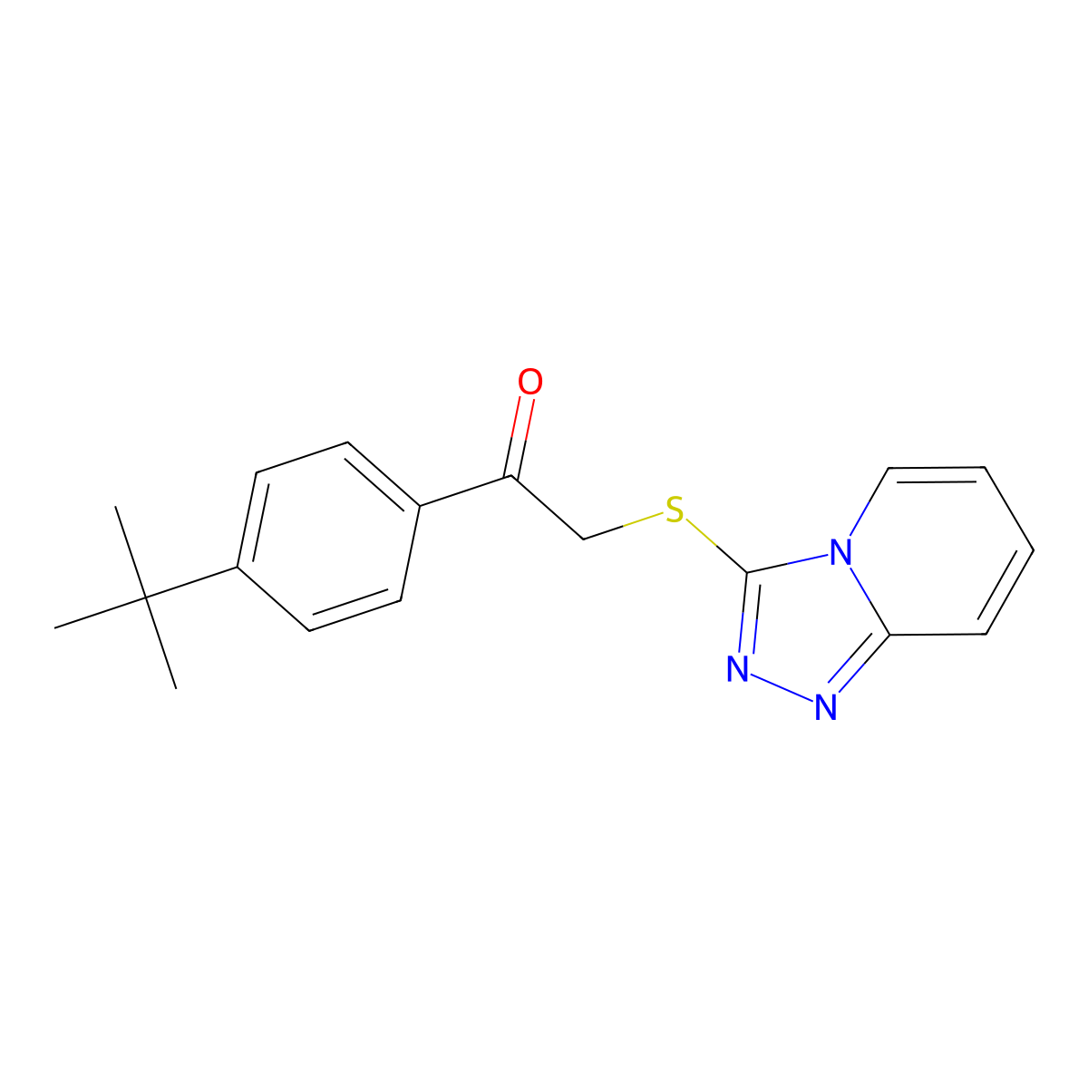 1-(4-Tert-butylphenyl)-2-([1,2,4]triazolo[4,3-a]pyridin-3-ylsulfanyl)ethanone molecular structure, CAS 690646-30-1