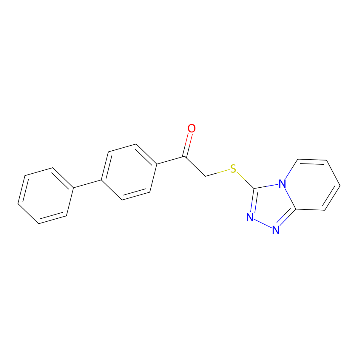1-(4-Phenylphenyl)-2-([1,2,4]triazolo[4,3-a]pyridin-3-ylsulfanyl)ethanone molecular structure, CAS 690646-32-3