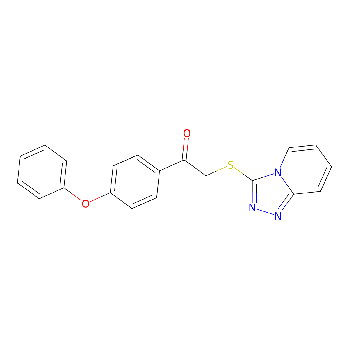 2-([1,2,4]Triazolo[4,3-a]pyridin-3-ylthio)-1-(4-phenoxyphenyl)ethanone molecular structure, CAS 690646-34-5