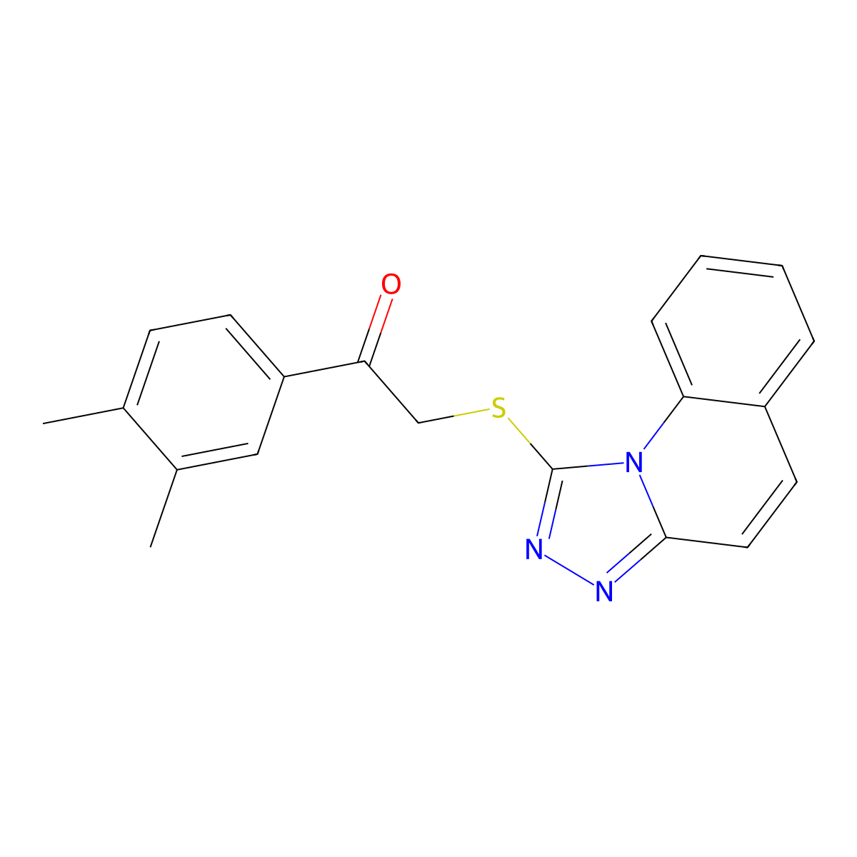 1-(3,4-Dimethylphenyl)-2-{[1,2,4]triazolo[4,3-a]quinolin-1-ylsulfanyl}ethan-1-one molecular structure, CAS 690646-36-7