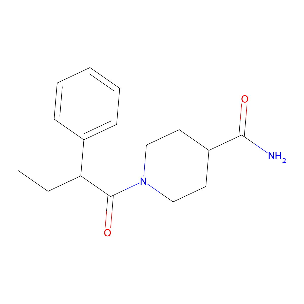 1-(2-Phenylbutanoyl)piperidine-4-carboxamide molecular structure, CAS 690646-41-4