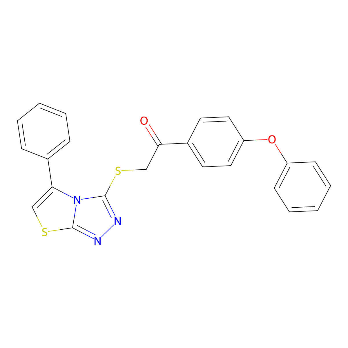 1-(4-Phenoxyphenyl)-2-((5-phenylthiazolo[2,3-c][1,2,4]triazol-3-yl)thio)ethanone molecular structure, CAS 690646-42-5
