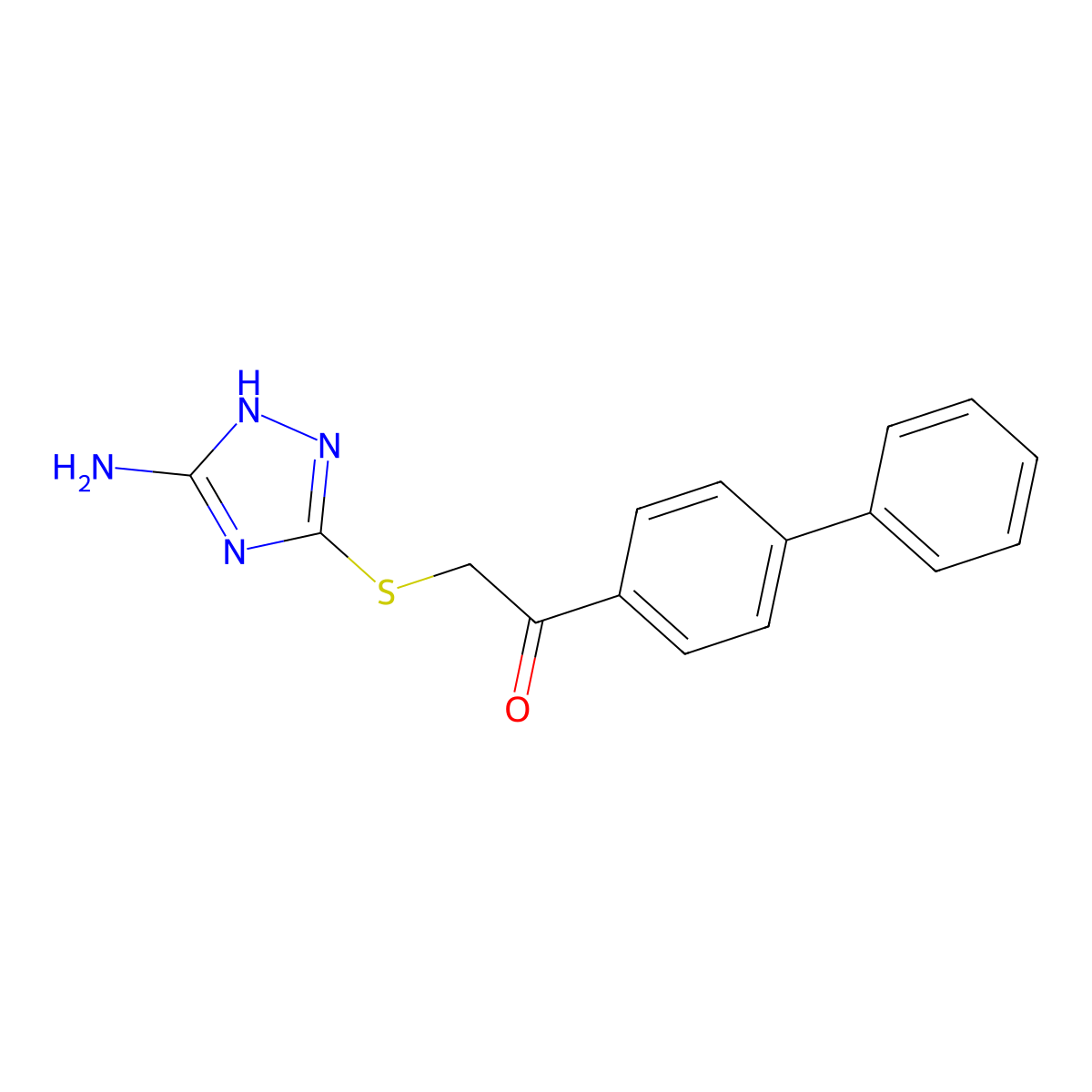 2-[(5-amino-1H-1,2,4-triazol-3-yl)sulfanyl]-1-{[1,1'-biphenyl]-4-yl}ethan-1-one molecular structure, CAS 690646-44-7