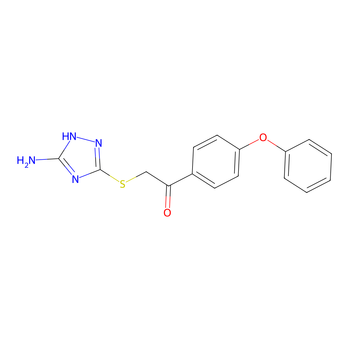 2-((5-amino-1H-1,2,4-triazol-3-yl)thio)-1-(4-phenoxyphenyl)ethanone molecular structure, CAS 690646-46-9