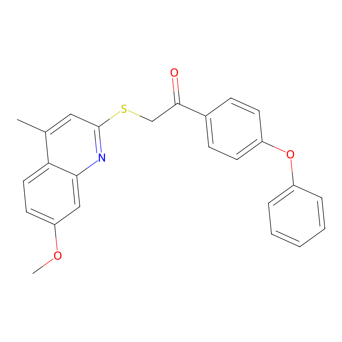 2-[(7-Methoxy-4-methylquinolin-2-yl)sulfanyl]-1-(4-phenoxyphenyl)ethan-1-one molecular structure, CAS 690646-56-1