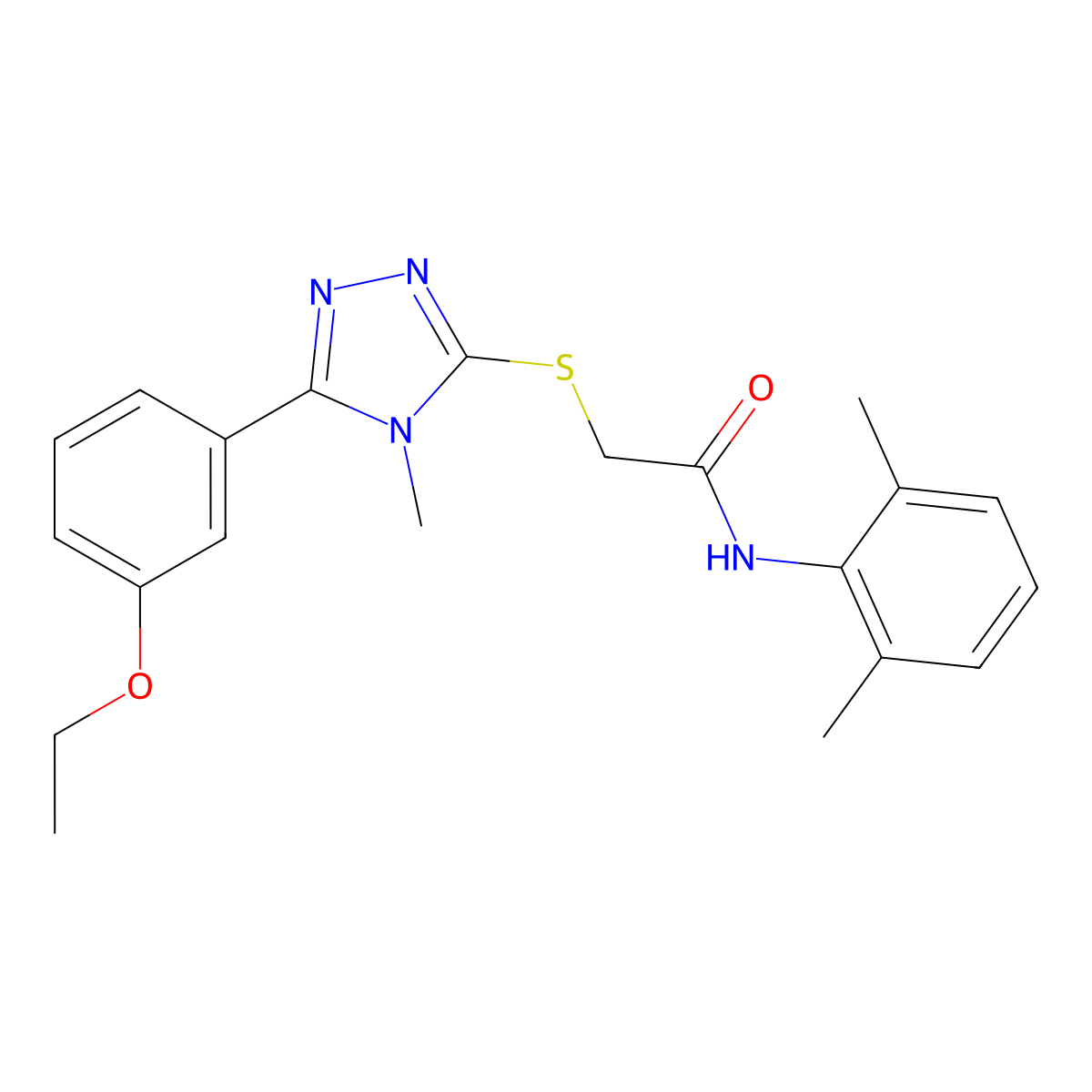 N-(2,6-dimethylphenyl)-2-[[5-(3-ethoxyphenyl)-4-methyl-1,2,4-triazol-3-yl]sulfanyl]acetamide molecular structure, CAS 690646-71-0