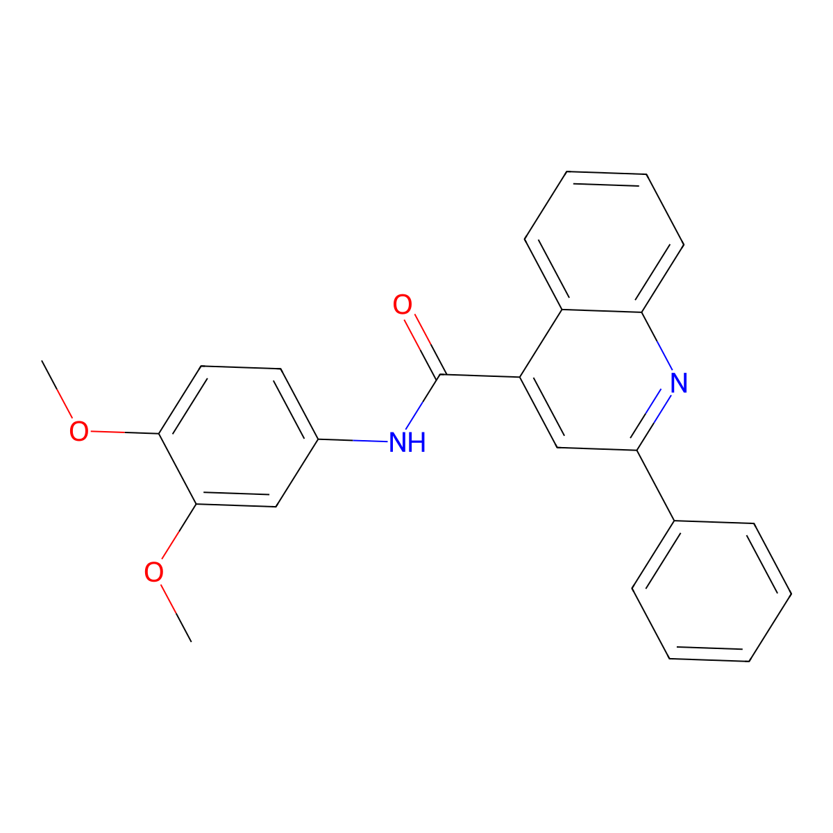 N-(3,4-dimethoxyphenyl)-2-phenylquinoline-4-carboxamide molecular structure, CAS 690646-77-6